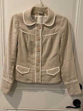 Classic Womens Tailored Jacket with Contrast Piping